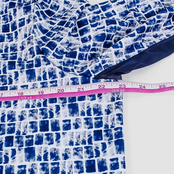 Chico's Blue White Top - Sheer Under Sleeves - Size 3 or XL - Picture 6 of 7